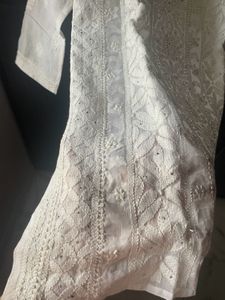 Never Used Lucknowi Kurti With Applique