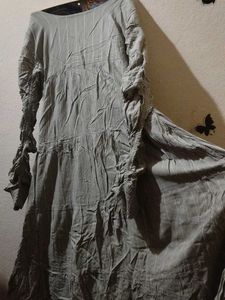 Grey Striped Long Sleeve Dress