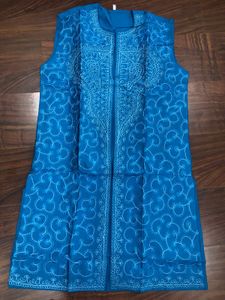 SKAVIJ Men&#39;s Blue Embroidered Kurta Set