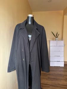 Denim Black Long Summer Trench