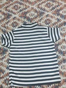 Striped Mock Turtle Neck