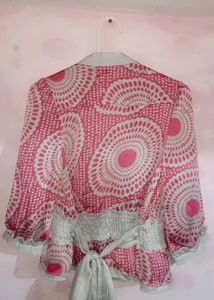 Women Pink &amp; Grey Top