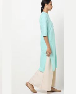 Aurelia Kurta Green Plain Office