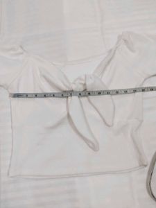 White Off-Shoulder Tie Top (CJ)