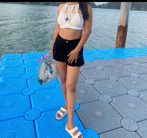 Black Distressed Denim Shorts