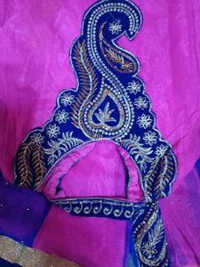 Pink &amp; Blue Embroidered Anarkali Kurta