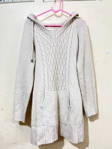 Hooded Knit Sweater Dress