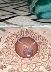 Resin Necklace With Silver Chain