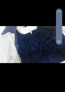 Girl&#39;s Navy Blue And Grey Lehenga Set For 5-6 Year