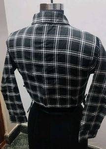 Plaid Crop Top Shirt