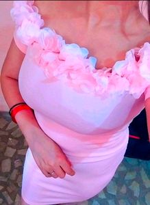 Shein Peach Colour Flower Neck Dress✨💕