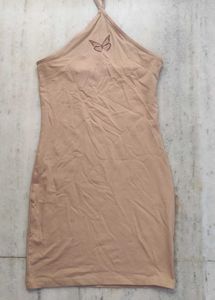 Nude Halter Mini Dress