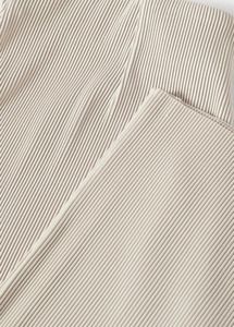 Mango Solid Ribbed Pleated Parallel Trouser