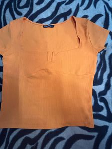 Square Neck Orange Top