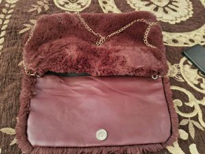 Mango Brand Crossbody Fur Bag
