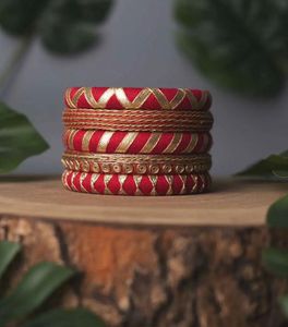 Red & Gold Bangles (Set of 4)
