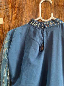 32 Bust Sequence Work Blue Ethnic Gown For Women