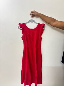 Pink Casual Dress With Back Cutout