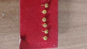 Gold And Colorful Nose Pins ( Set of 12)