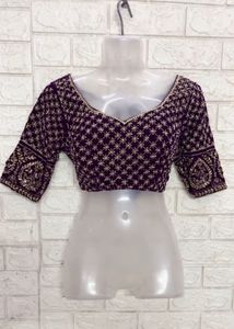 Velvet Golden Zariwork Blouse Like New