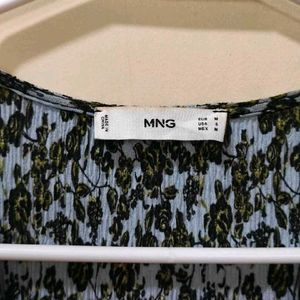 Mango Floral Print Midi Dress