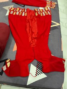 Beautiful Red Georgette Three Piece Suit