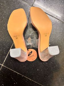 Clear Strap Heel Mules