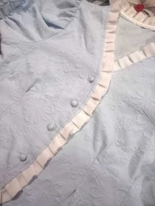 Light Blue Ruffle Blouse