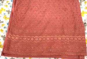 Peach Embroidered Kurta