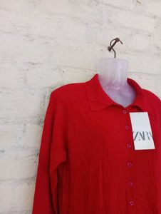 Red Casual Shirt Top