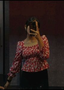 Beautiful Red Floral Top