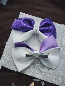 Sparkly Purple Hair Bows - Set of 3