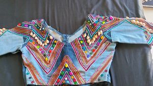 Beautiful Handwork Denim Blowse