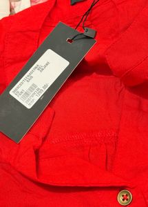 Chic Red Mandarin Collar Top