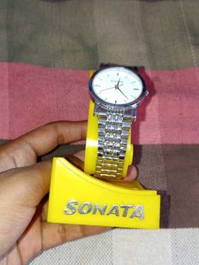 Sonata Silver Watch