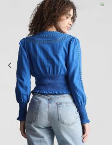 Stylish Blue Smocked Top