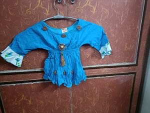 Blue and White Skirt Top