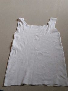 White Ribbed Tank Top