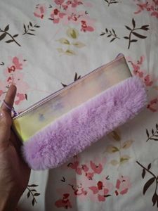 Blue and Purple Fur Pouches - Pack Of 2