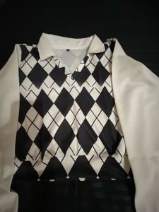 Argyle Print Sweater Top