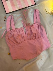Pink Tie-Up Corset Top