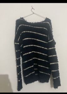 Striped Fuzzy Knit Sweater