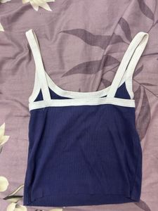 blue crop top