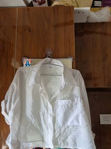 White Sheer Button-Down