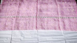 Pink Orgenza Dupatta For Women And Girls