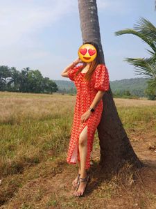 Women Knee Length Long Floral Dress