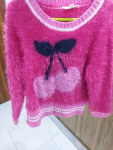 Cite Girls Pink Soft Fur Sweater