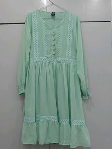 Mint Green Lace Detail Dress