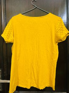 Yellow Lace Detail Top