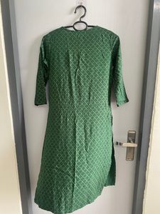 Melange Green Gold Work Kurti ✨